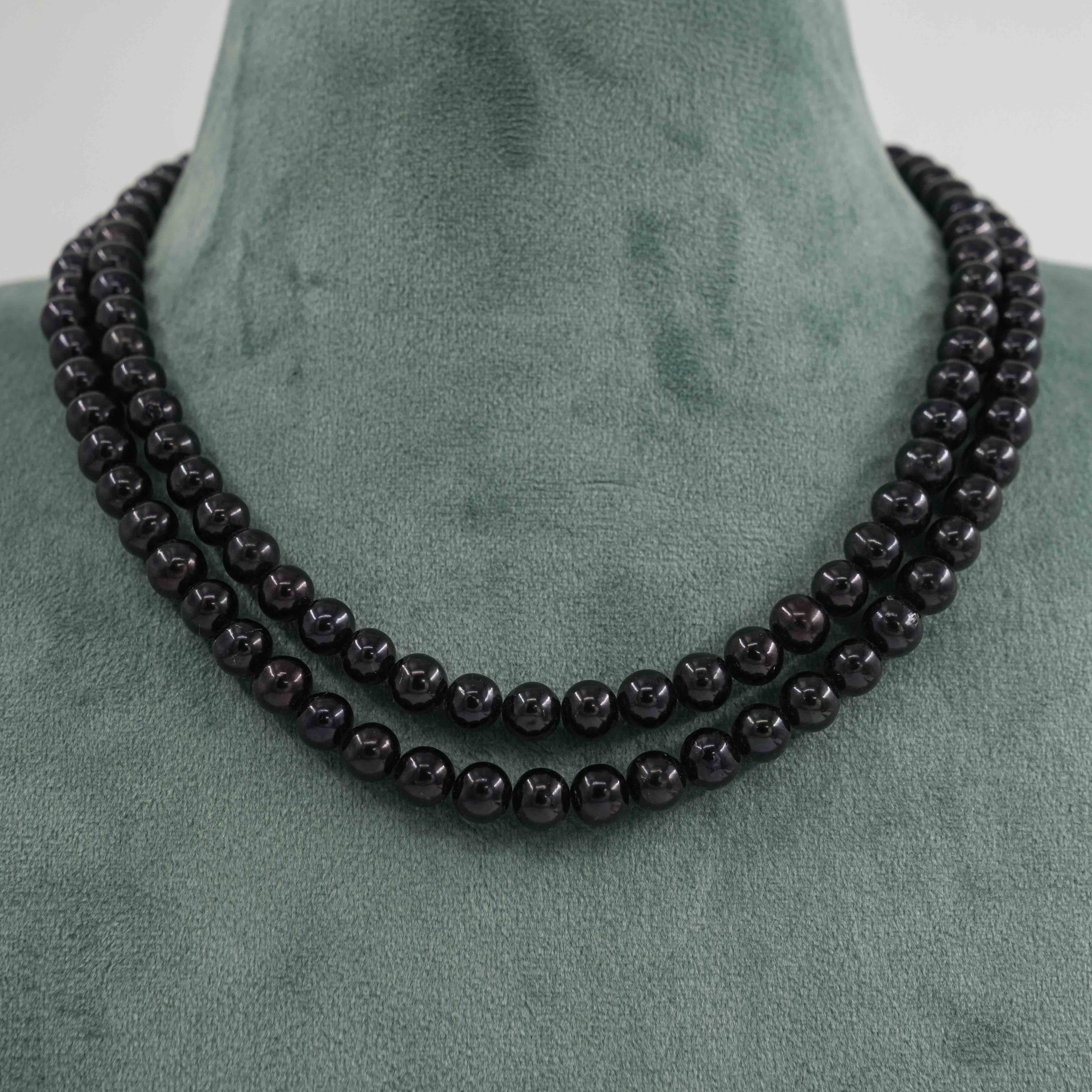 The Pearl Atelier by Kabra Pearls - Double strand black Pearl necklace